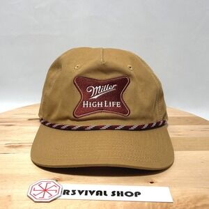 Miller High Life Trucker Rope Hat SnapBack Retro Style EUC Adjustable Cap